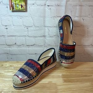 Tommy Hilfiger Carliss 2D Orsay platform Sequins Espadrille Flats Size 5.5